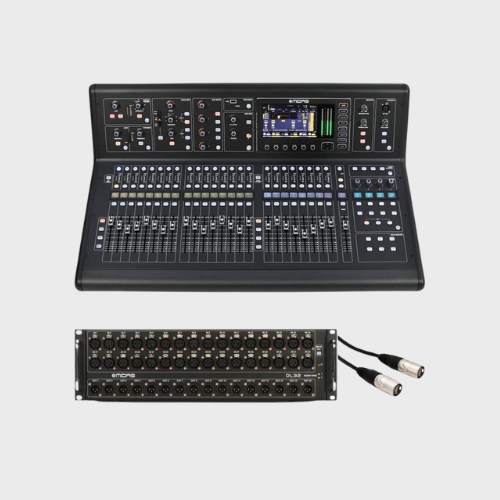 Midas M32 digital console with DL32 stage box and XLR cables