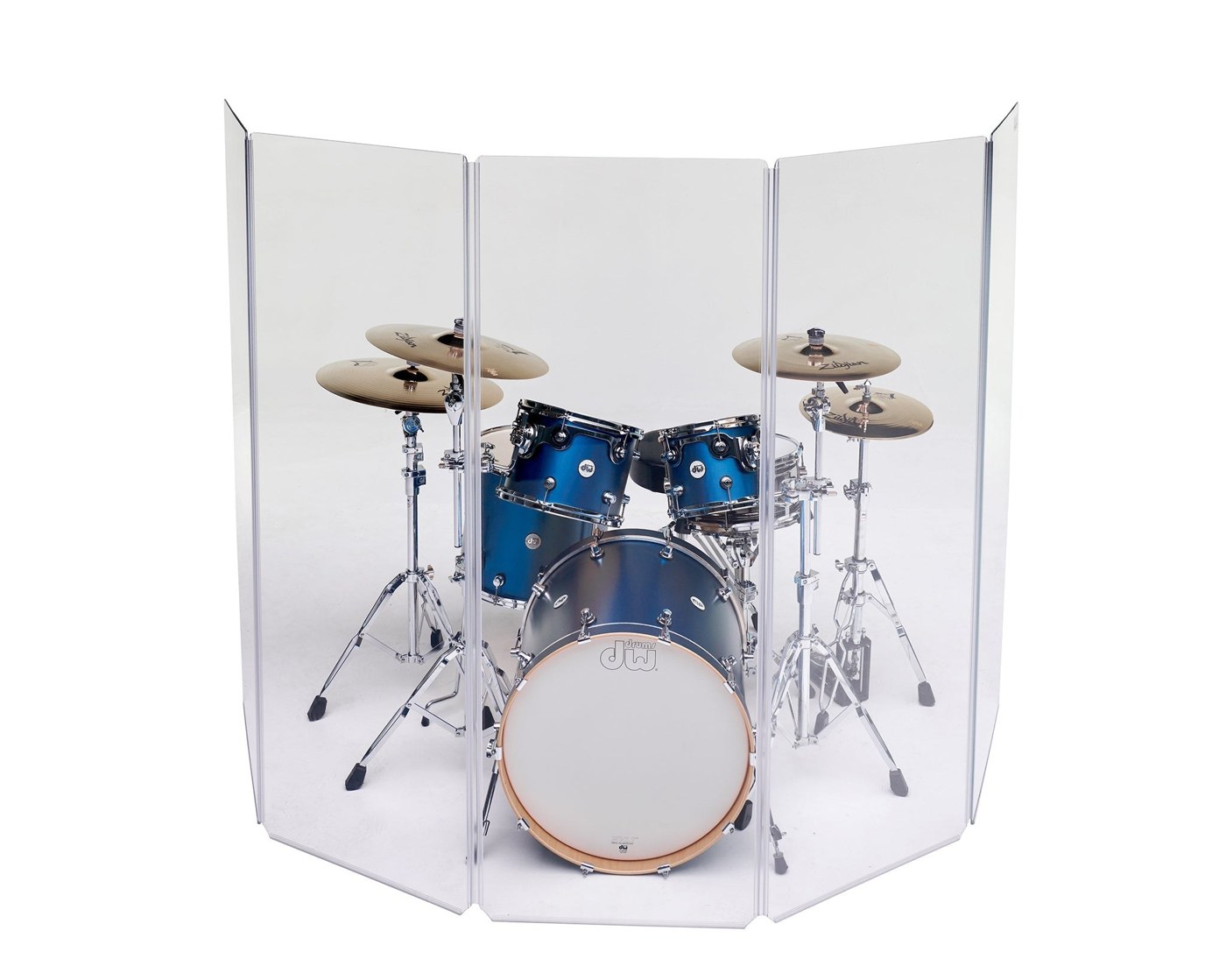 Clear acrylic drum shield baffle panels