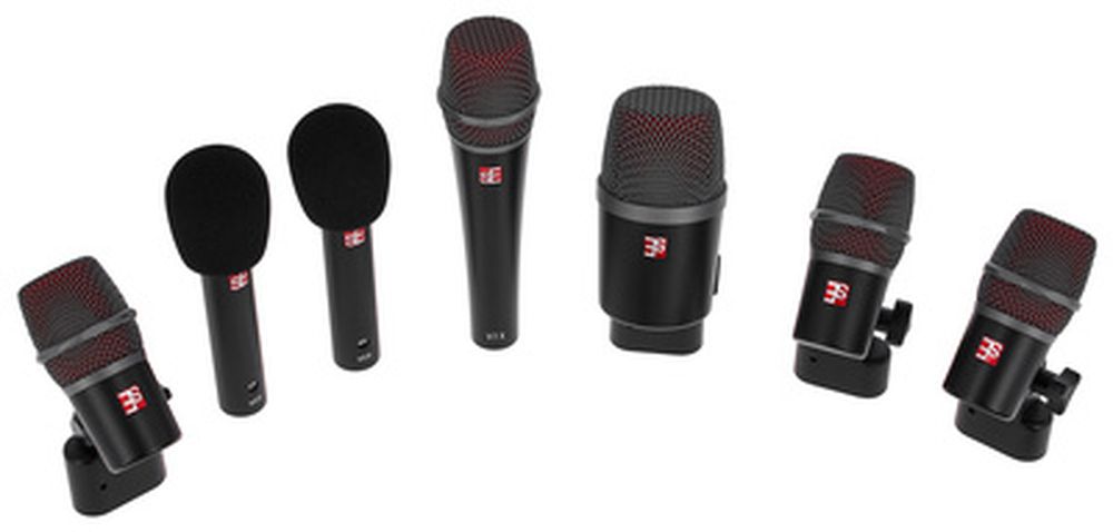 sE drum microphone kit in a foam-lined case